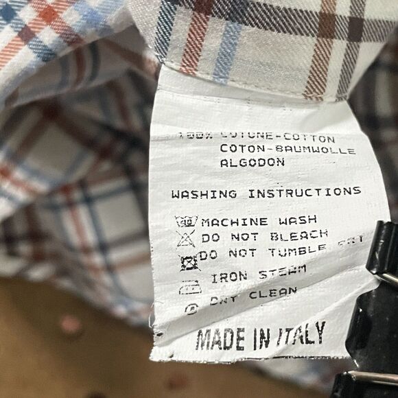 Martin Dingman Countrywear Button Down Shirt Men Large Multicolor LS Plaid Italy - Picture 7 of 11